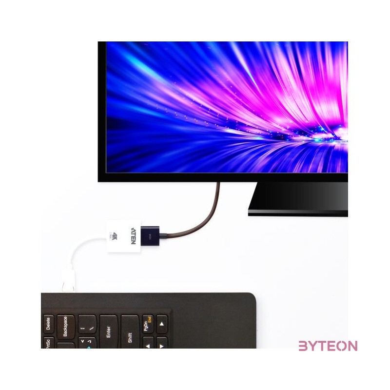 ATEN VC986B video átalakító kábel DisplayPort HDMI Fehér