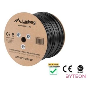 Lanberg LCF5-21CU-0305-BK hálózati kábel Fekete 305 M Cat5e F,UTP (FTP)