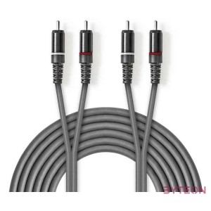 Nedis COTH24200GY15 audio kábel 1,5 M 2 x RCA Szürke