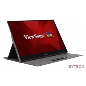 Viewsonic TD1655 érintőképernyős monitor 39,6 cm (15.6) 1920 x 1080 pixelek Többérintéses Többfelhasználós Fekete, Ezüst