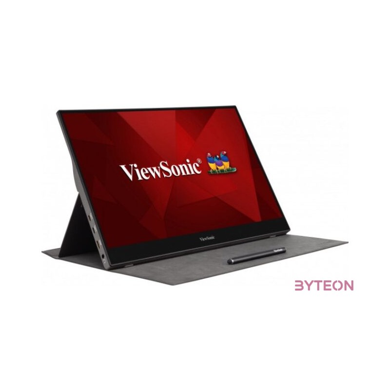 Viewsonic TD1655 érintőképernyős monitor 39,6 cm (15.6) 1920 x 1080 pixelek Többérintéses Többfelhasználós Fekete, Ezüst