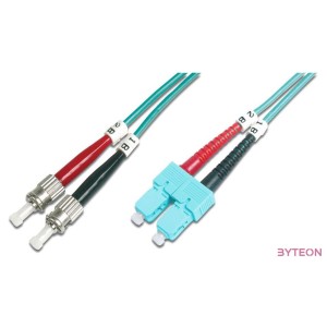 Digitus DK-2512-03,3 száloptikás kábel 3 M ST SC I-VH OM3 Türkizkék