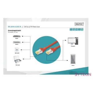 Digitus DK-1644-A-100,R hálózati kábel Vörös 10 M Cat6a S,FTP (S-STP)