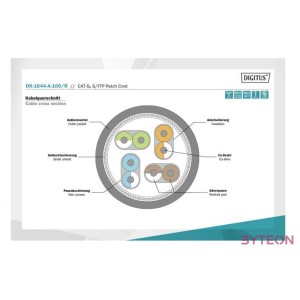 Digitus DK-1644-A-100,R hálózati kábel Vörös 10 M Cat6a S,FTP (S-STP)