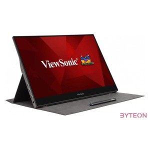 Viewsonic TD1655 érintőképernyős monitor 39,6 cm (15.6) 1920 x 1080 pixelek Többérintéses Többfelhasználós Fekete, Ezüst