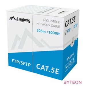 Lanberg LCF5-11CC-0305-S hálózati kábel Szürke 305 M Cat5e F,UTP (FTP)