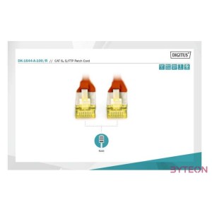 Digitus DK-1644-A-100,R hálózati kábel Vörös 10 M Cat6a S,FTP (S-STP)
