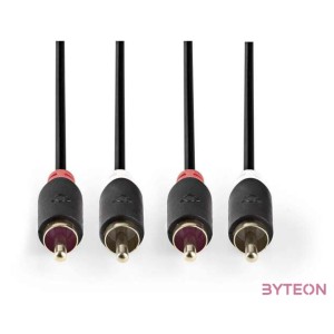 Nedis CABW24200AT100 audio kábel 10 M 2 x RCA Antracit