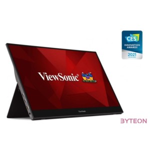 Viewsonic TD1655 érintőképernyős monitor 39,6 cm (15.6) 1920 x 1080 pixelek Többérintéses Többfelhasználós Fekete, Ezüst