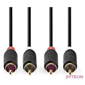 Nedis CABW24200AT100 audio kábel 10 M 2 x RCA Antracit