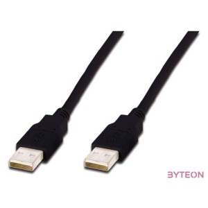 Digitus USB A, 3m USB kábel USB 2.0 Fekete