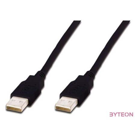 Digitus USB A, 3m USB kábel USB 2.0 Fekete