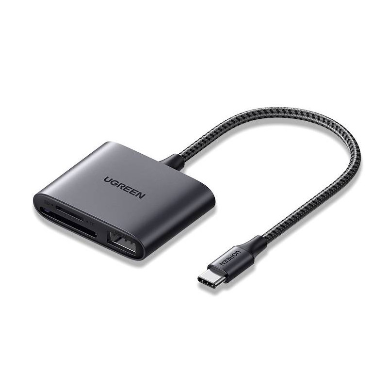 UGREEN CM387 Kártyaolvasó + USB, USB-C (fekete)