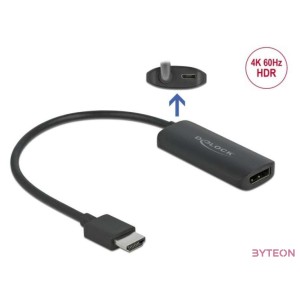 DeLOCK 63206 video átalakító kábel 0,24 M HDMI A-típus (Standard) Fekete
