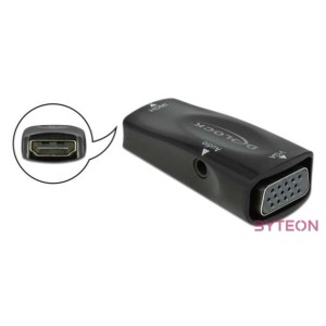 DeLOCK 66560 video átalakító kábel HDMI A-típus (Standard) VGA (D-Sub) Fekete