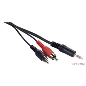Gembird 0.2m, 3.5mm,2xRCA, M,M audio kábel 0,2 M Fekete, Vörös, Fehér