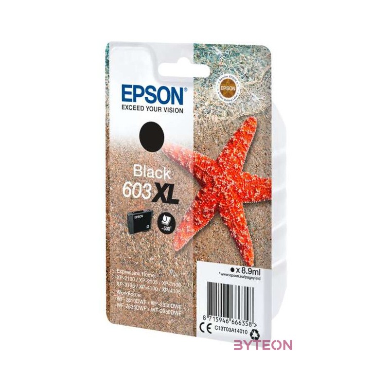 Epson C13T03A14010 tintapatron 1 dB Eredeti Nagy (XL) kapacitású Fekete