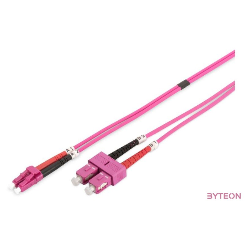 Digitus LC , SC száloptikás kábel 1 M I-VH OM4 Ibolya