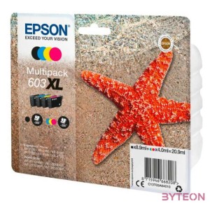 Epson C13T03A64010 tintapatron 1 dB Eredeti Nagy (XL) kapacitású Fekete, Cián, Magenta, Sárga