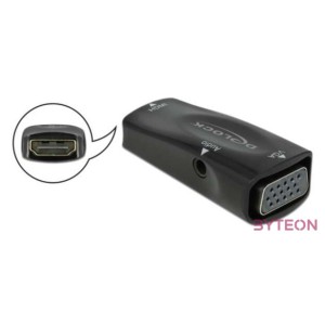 DeLOCK 66560 video átalakító kábel HDMI A-típus (Standard) VGA (D-Sub) Fekete