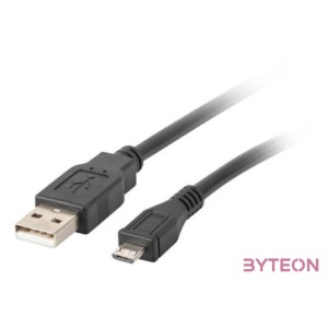 Lanberg CA-USBM-10CC-0010-BK USB kábel 1 M USB 2.0 Micro-USB B USB A Fekete