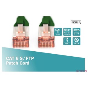 Digitus 2m Cat6 S-FTP hálózati kábel Zöld S,FTP (S-STP)