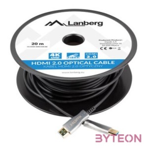 Lanberg CA-HDMI-20FB-0200-BK HDMI kábel 20 M HDMI A-típus (Standard) Fekete, Ezüst