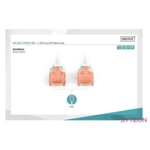 Digitus 0.25m Cat6 U,UTP hálózati kábel Fehér 0,25 M U,UTP (UTP)