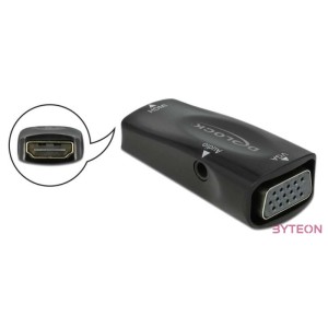 DeLOCK 66560 video átalakító kábel HDMI A-típus (Standard) VGA (D-Sub) Fekete