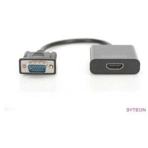 Digitus DA-70473 video átalakító kábel 0,15 M VGA (D-Sub) Fekete