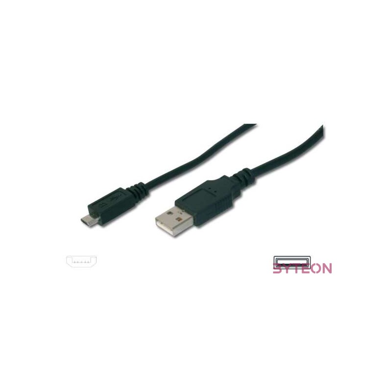 Digitus AK-300130-018-S USB kábel 1,8 M USB 2.0 USB A Mini-USB B Fekete