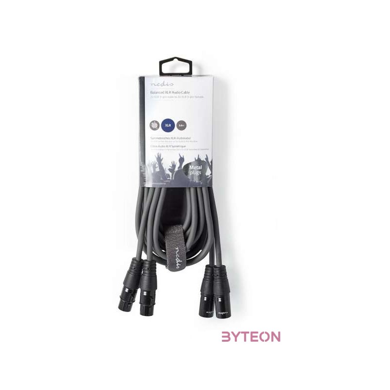 Nedis COTH15030GY30 audio kábel 3 M 2 x XLR (3-pin) Szürke