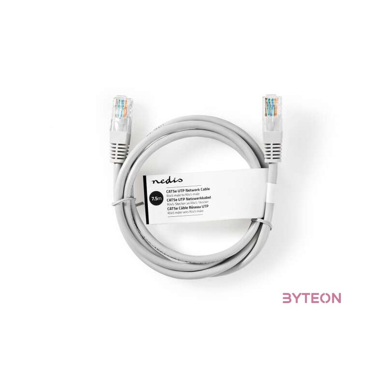 Nedis CCGT85100GY75 hálózati kábel Szürke 7,5 M Cat5e U,UTP (UTP)