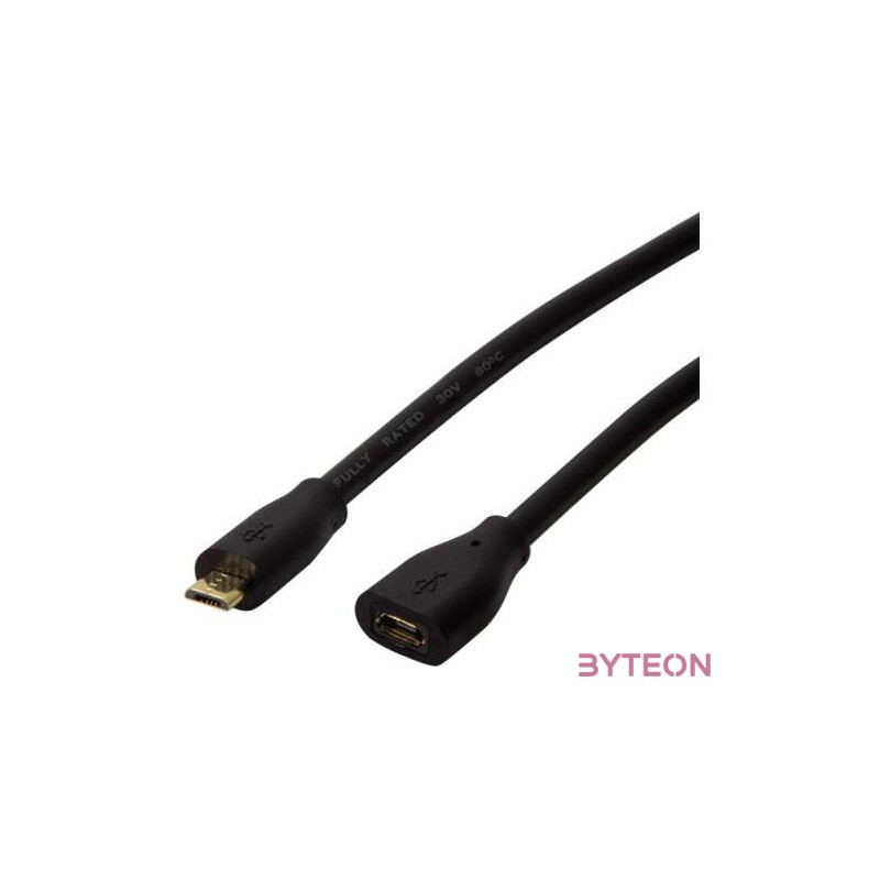 LogiLink CU0120 USB kábel 0,5 M USB 2.0 Micro-USB B Fekete