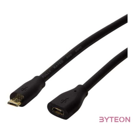 LogiLink CU0120 USB kábel 0,5 M USB 2.0 Micro-USB B Fekete