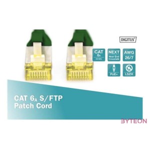 Digitus 2m Cat6a S,FTP hálózati kábel Zöld S,FTP (S-STP)
