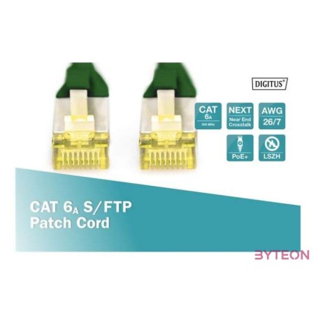 Digitus 2m Cat6a S,FTP hálózati kábel Zöld S,FTP (S-STP)