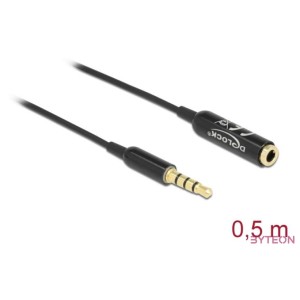 DeLOCK 66074 audio kábel 0,5 M 3.5mm Fekete, Ezüst