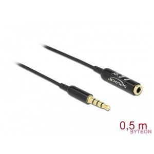 DeLOCK 66074 audio kábel 0,5 M 3.5mm Fekete, Ezüst