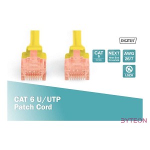Digitus DK-1617-050,Y hálózati kábel Sárga 5 M Cat6 U,UTP (UTP)