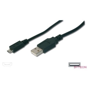 Digitus AK-300130-018-S USB kábel 1,8 M USB 2.0 USB A Mini-USB B Fekete