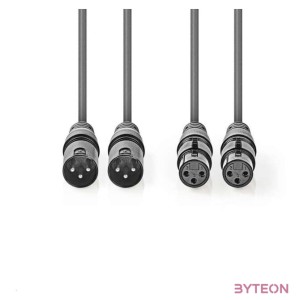Nedis COTH15030GY30 audio kábel 3 M 2 x XLR (3-pin) Szürke