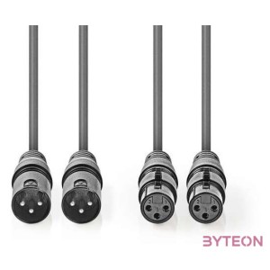 Nedis COTH15030GY30 audio kábel 3 M 2 x XLR (3-pin) Szürke