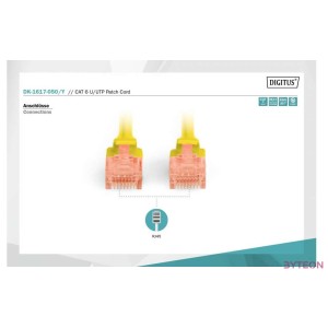 Digitus DK-1617-050,Y hálózati kábel Sárga 5 M Cat6 U,UTP (UTP)