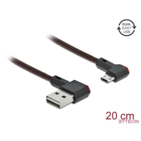 DeLOCK 85269 USB kábel 0,2 M USB 2.0 USB A Micro-USB B Fekete