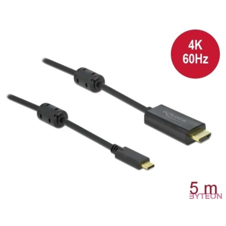 DeLOCK 85972 video átalakító kábel 5 M USB C-típus HDMI Fekete