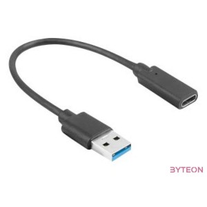 Lanberg AD-UC-UA-03 USB kábel 0,15 M USB 3.2 Gen 1 (3.1 Gen 1) USB type A USB C-típus Fekete
