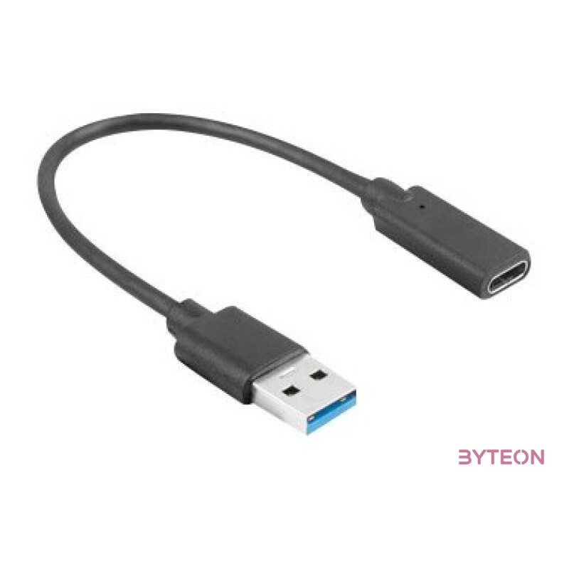 Lanberg AD-UC-UA-03 USB kábel 0,15 M USB 3.2 Gen 1 (3.1 Gen 1) USB type A USB C-típus Fekete