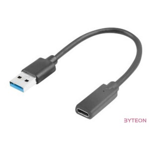 Lanberg AD-UC-UA-03 USB kábel 0,15 M USB 3.2 Gen 1 (3.1 Gen 1) USB type A USB C-típus Fekete
