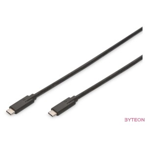 Digitus 1m, 2xUSB-C USB kábel USB 3.2 Gen 2 (3.1 Gen 2) USB C Fekete